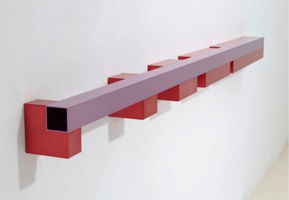DONALD JUDD, Untitled, 1987, Purple and red anodized aluminum
